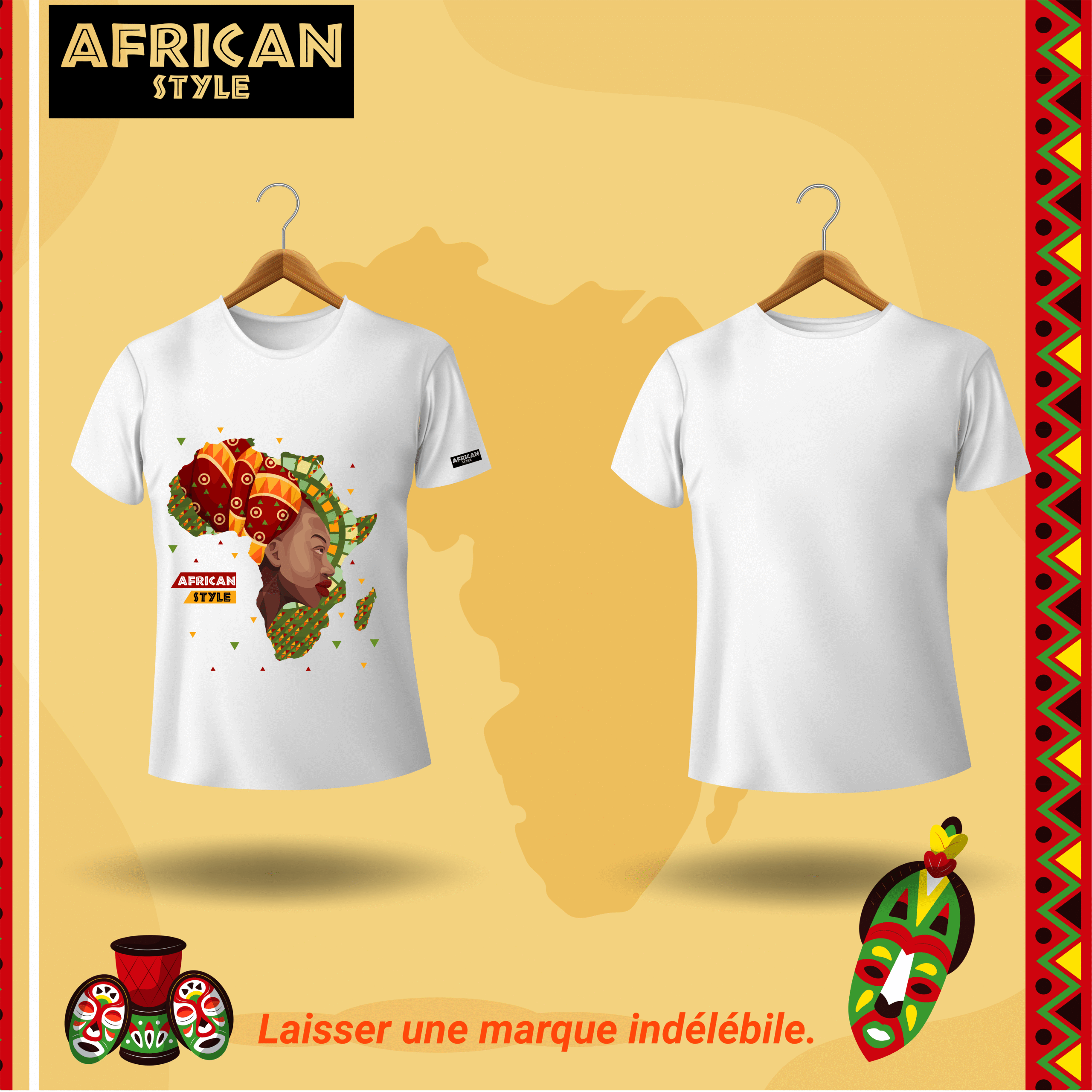 TEE-SHIRT "AFRICAN STYLE" - DOUBLE SIGNATURE