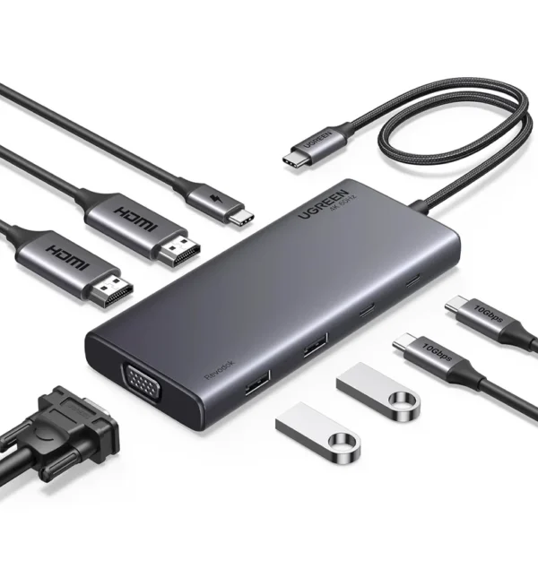 Hub USB-C 8-en-1 (HDMI, VGA)