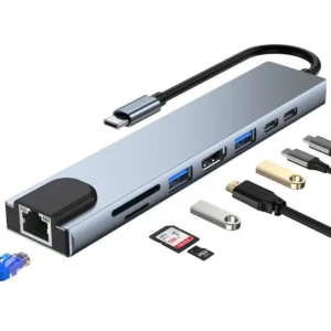 Haysenser Hub USB-C 8-en-1 (HDMI, VGA)