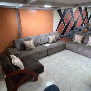 Salon d'angle modulable en velours côtelé confortable