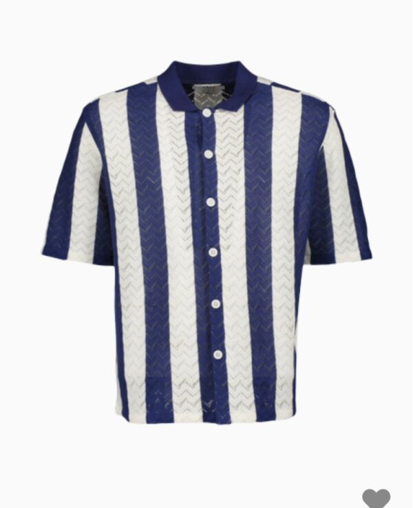 T-shirt polo en tricot à rayure – Image 2