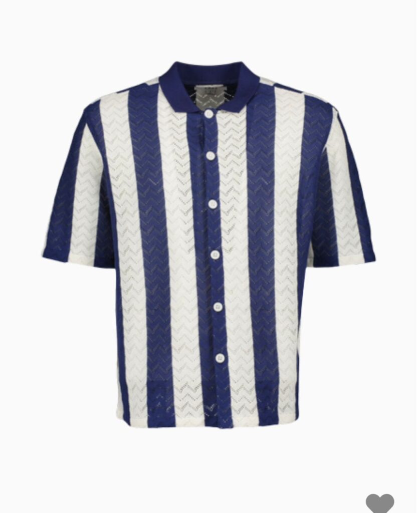 T-shirt polo en tricot à rayure