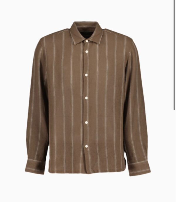 Chemise à rayures fines, ton sur ton