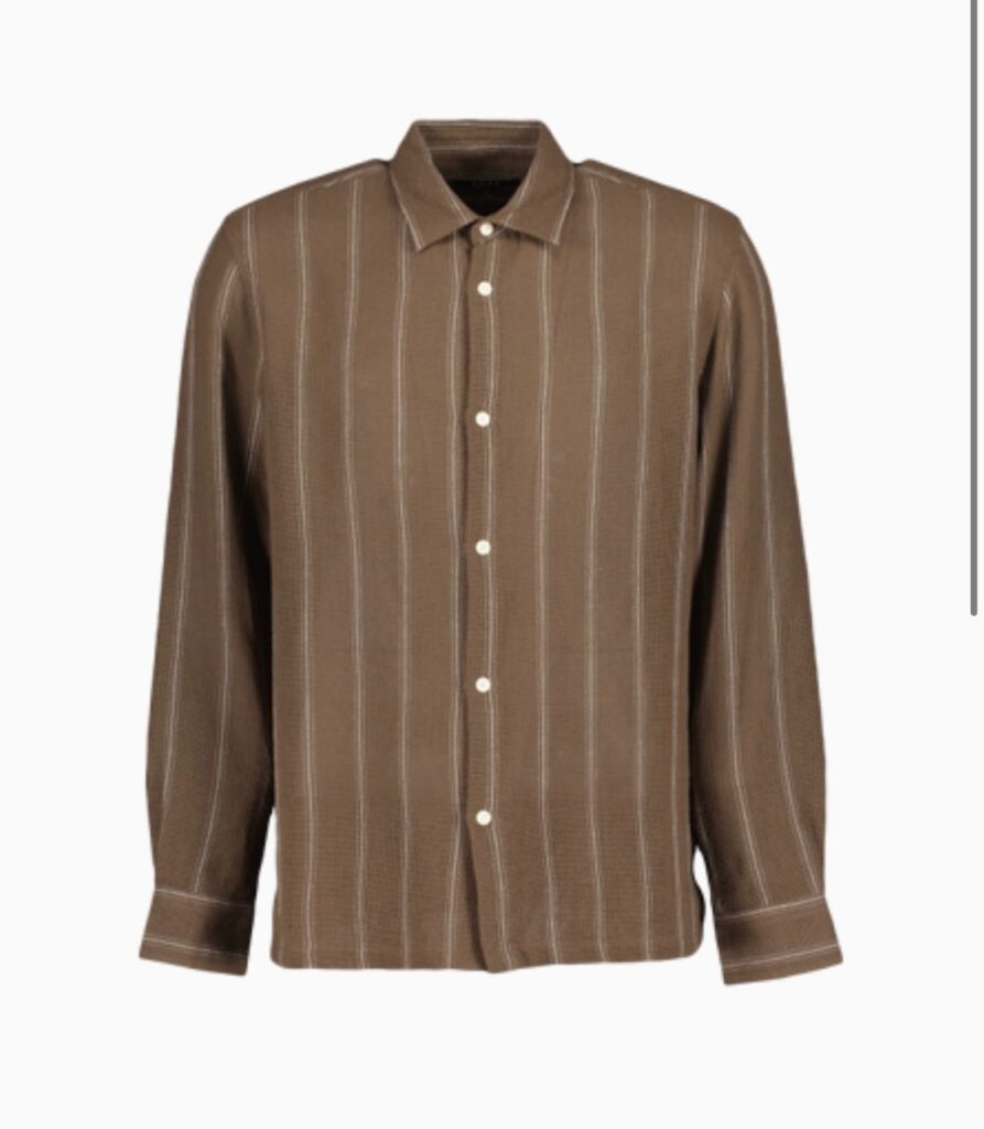 Chemise à rayures fines, ton sur ton