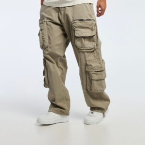 Jean cargo oversized kaki
