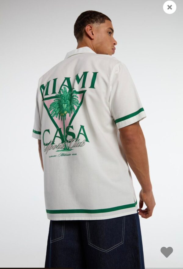 Chemise "Miami Casa" style vintage à rayures vertes – Image 2