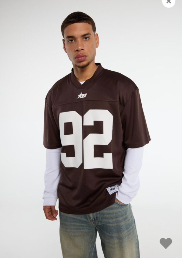 Jersey de football américain marron oversize '92'