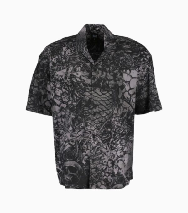 Chemise streetwear Y2K motif 'Dark' (Roses, Serpent, Tête de mort) – Image 2