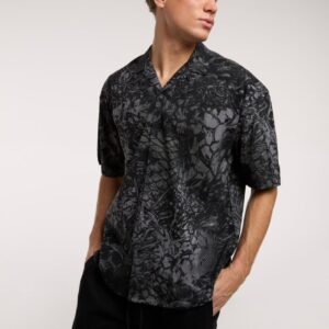 Chemise streetwear Y2K motif 'Dark' (Roses, Serpent, Tête de mort)